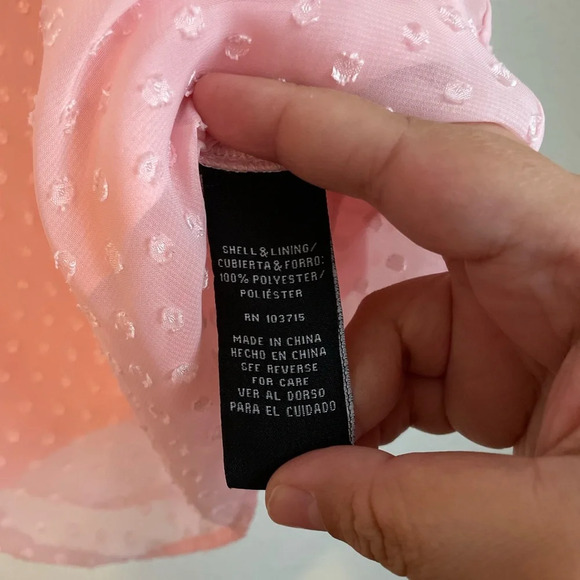 Zac & Rachel women’s pink Swiss dot blouse with ruffled sleeves size L - Picture 3 of 7